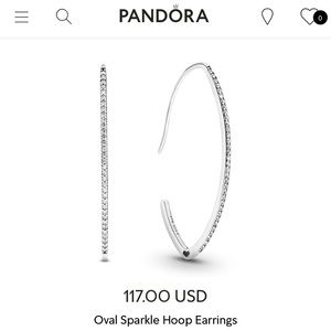 Pandora Oval Sparkle earrings silver